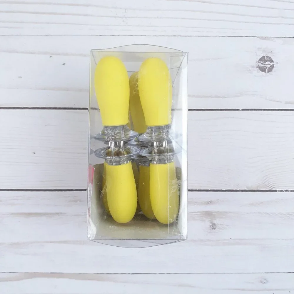 Grand Gourmet Corn Holders Set of 12 Soft Grip Yellow